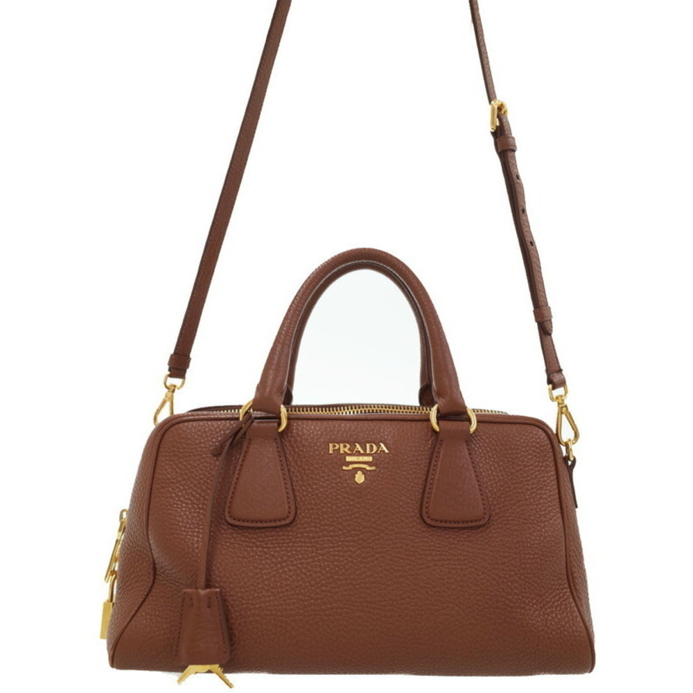 Prada Vitello Daino Bauletto handbag 2way Brown